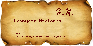 Hronyecz Marianna névjegykártya